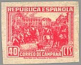 Spain - 1939 - Correo Campaña - 40 CTS - Rojo - España, Correo Campaña - Edifil NE 49 - Correo de Campaña - 0